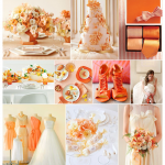 Trang trí tiệc cưới màu cam