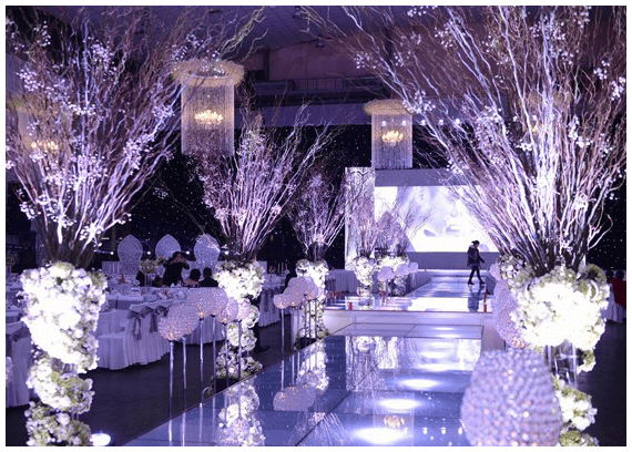 trang trí đám cưới mùa đông